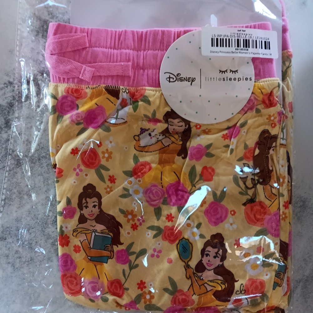 Little Sleepies Disney Princess Belle Women's Medium Pants